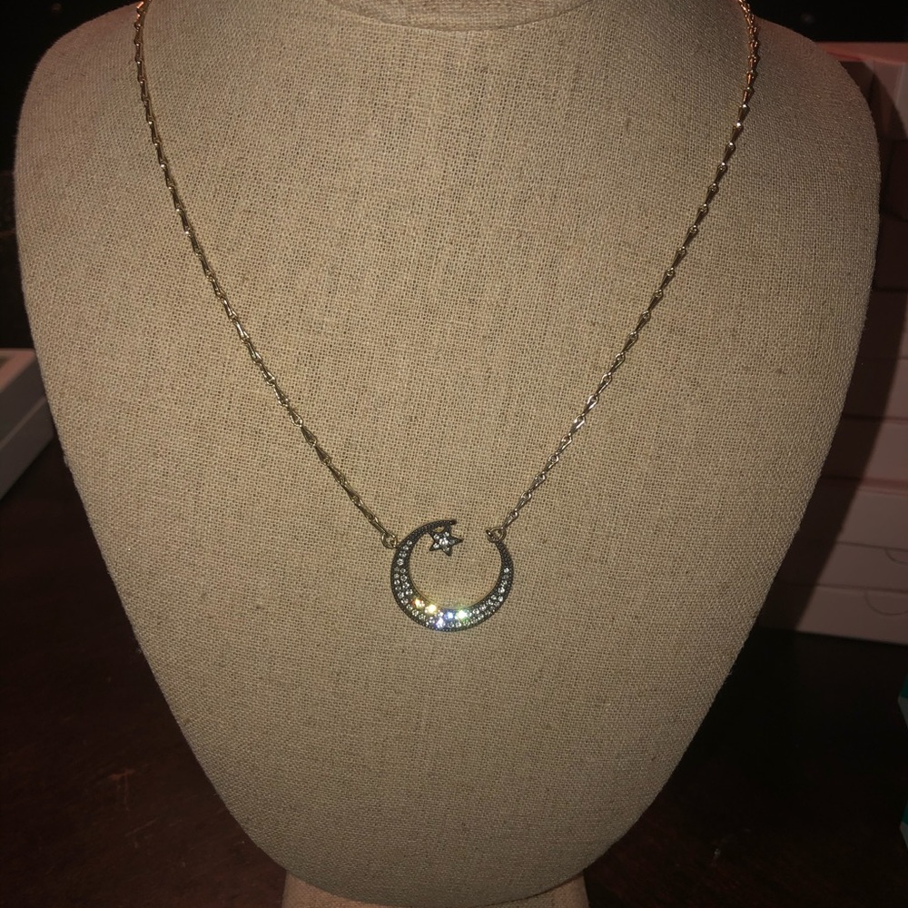 Stella & Dot Pave Crescent Necklace